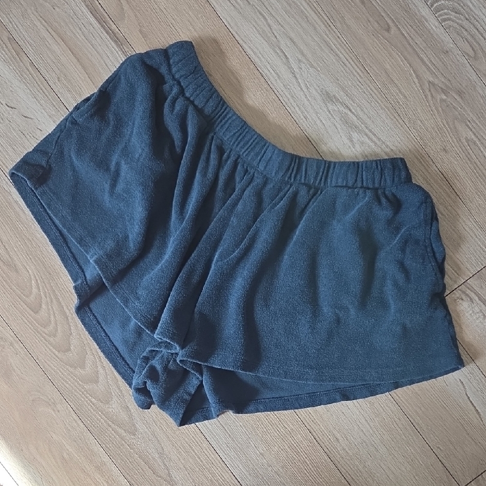 GAP Women's Teal Terry Elastic Waist Terry Shorts Large